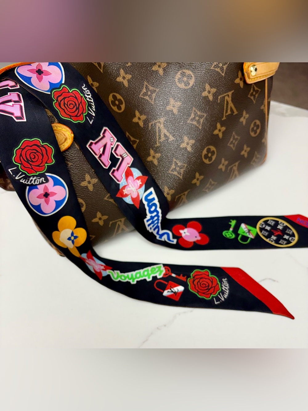 Louis Vuitton Silk Monogram LV Stories BB Bandeau